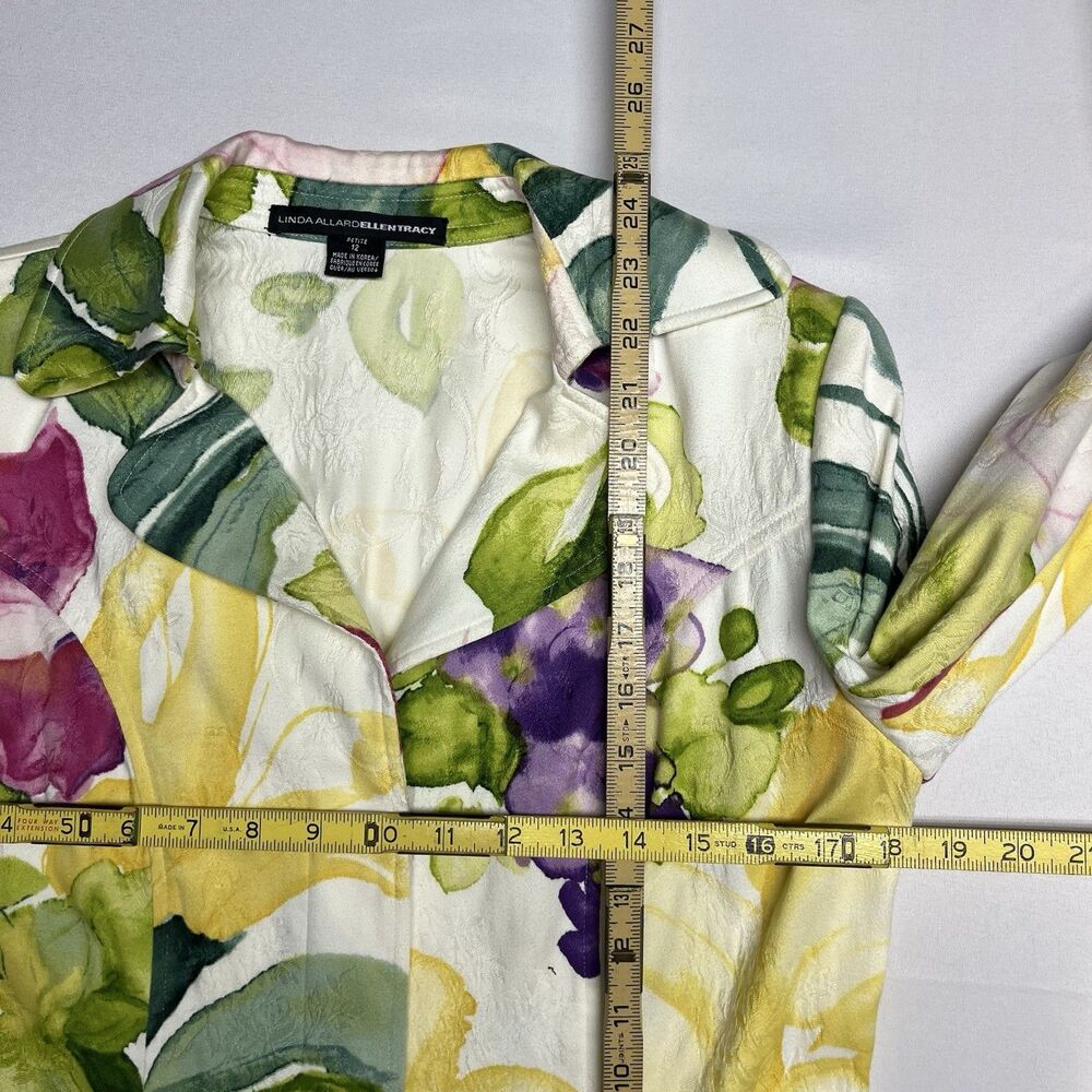 Linda Allard Ellen Tracy Silk Two Piece Skirt Set Floral - Picture 6 of 14